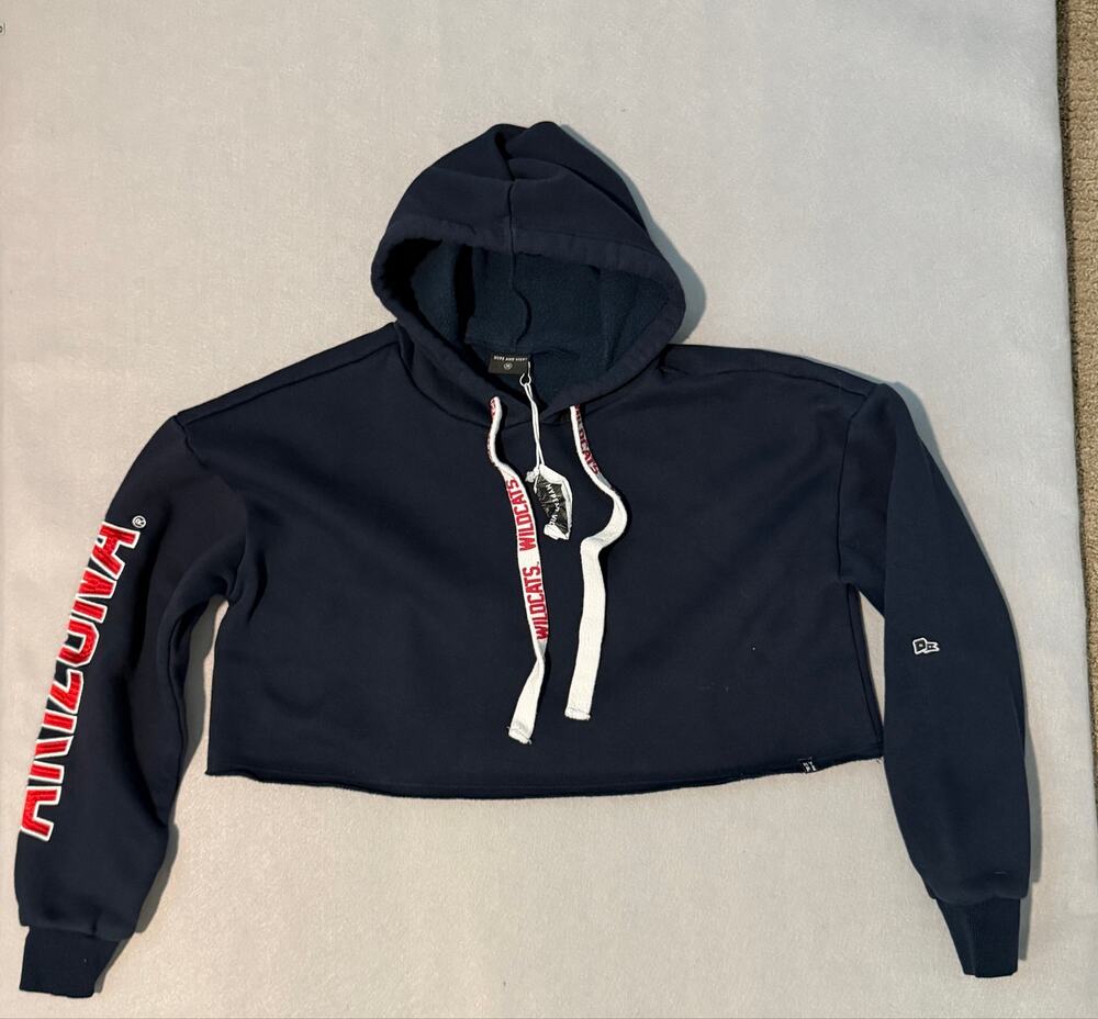 Hype and Vice Arizona Wildcats Cropped Hoodie Women’s M Navy Fleece New Era-NWT
